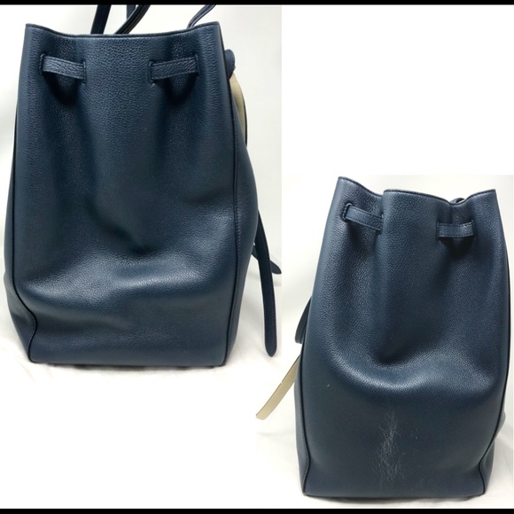 Céline Phantom Tie Cabas Leather Tote Navy - Picture 7 of 8